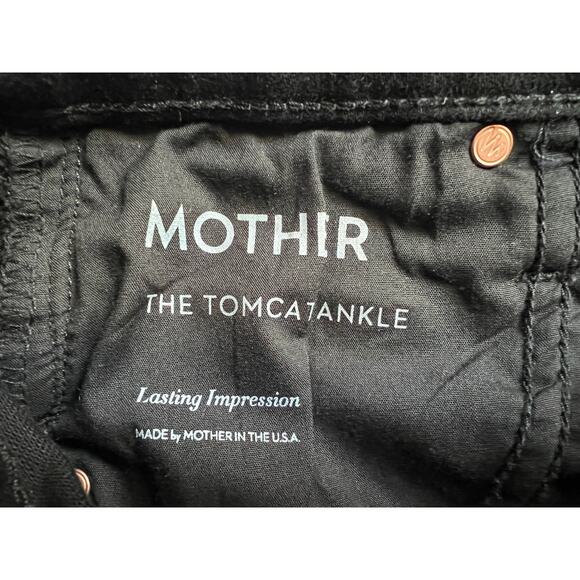 MOTHER JEANS WOMENS 24 TOMCAT STRAIGHT ANKLE STRETCH LASTING IMPRESSION BLACK - Picture 4 of 14
